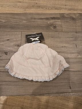NWT Wendy Bellissimo Vintage Baby Sun Hat | Pink Linen Cotton Ruffle | 0-9M